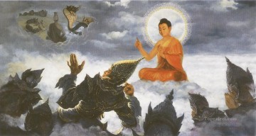 高い天の仏教でバカ・ブラフマーに教義を説明する仏陀 Oil Paintings